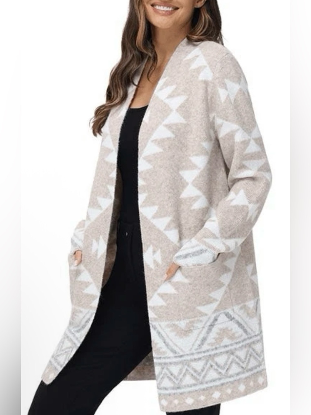 Women’s FRYE Open Front Cardigan Sweater With Pockets Size M